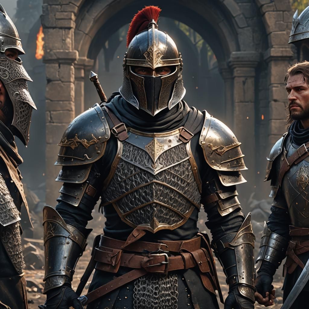 Dark Soldier Portrait in Detailed Matte Painting Style