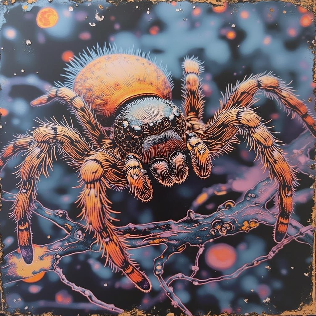 Surreal Eyeball Spider in Dark Fantasy Style