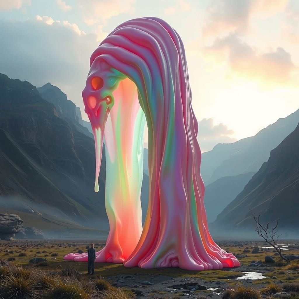 Giant Multicolored Slime Cathedral in Ethereal Valley