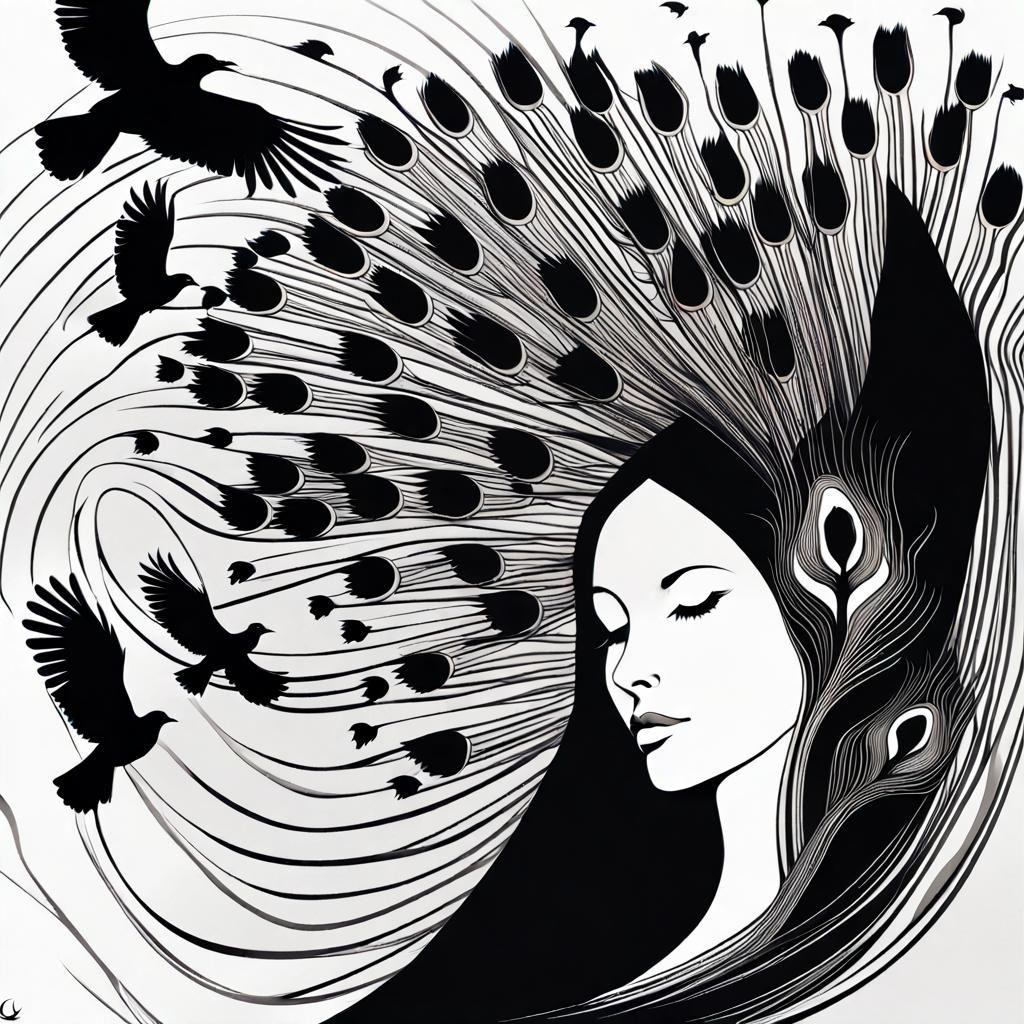 Face-Vase Illusion with Birds and Faces