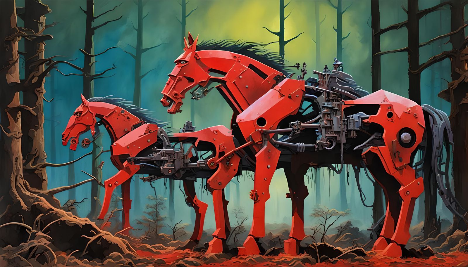 A Roger Deanish couple of horses