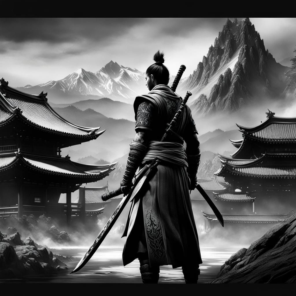Black and white Sekiro