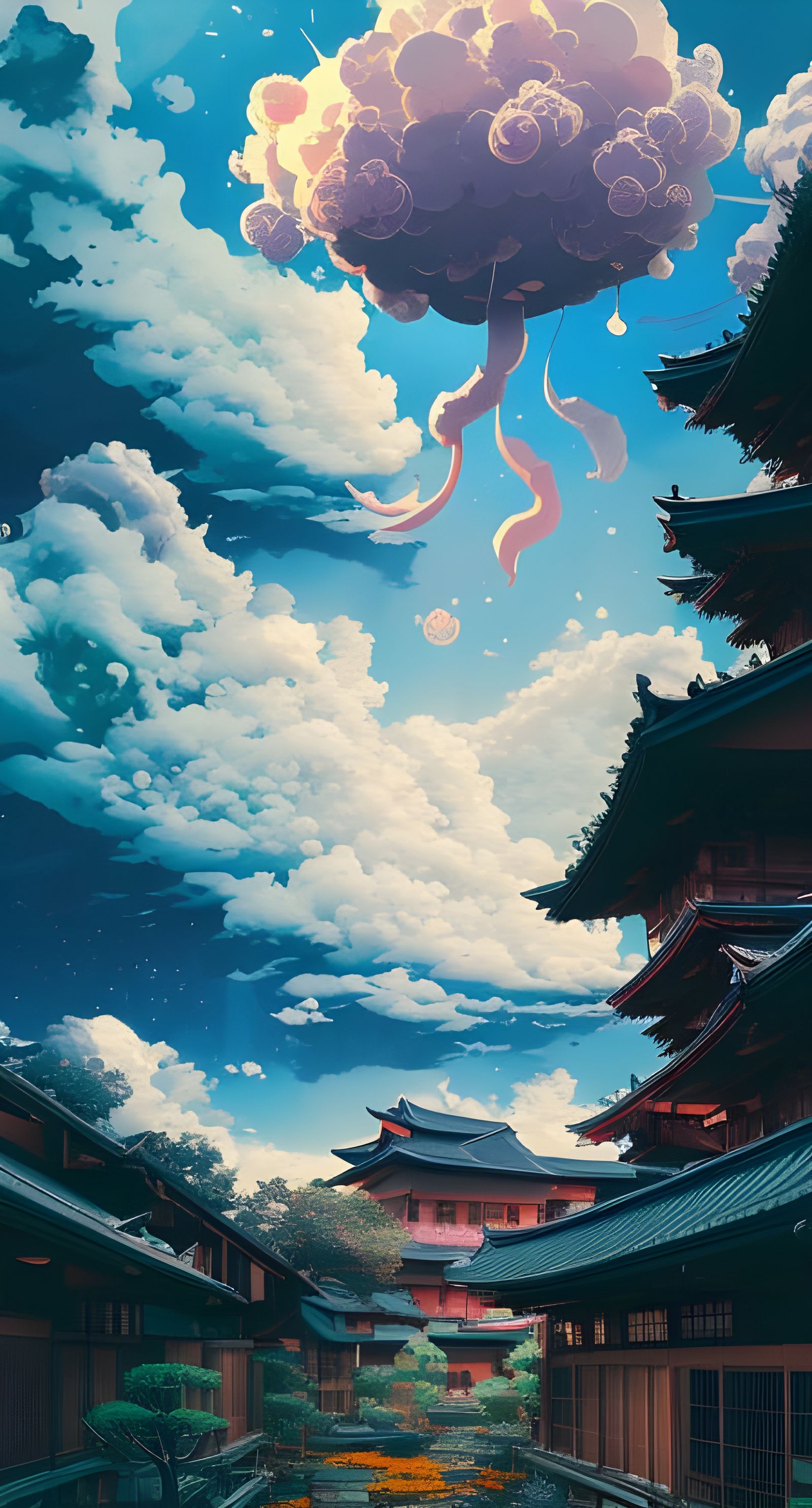 Japanese Cloudscape Photo Illustration in 8K