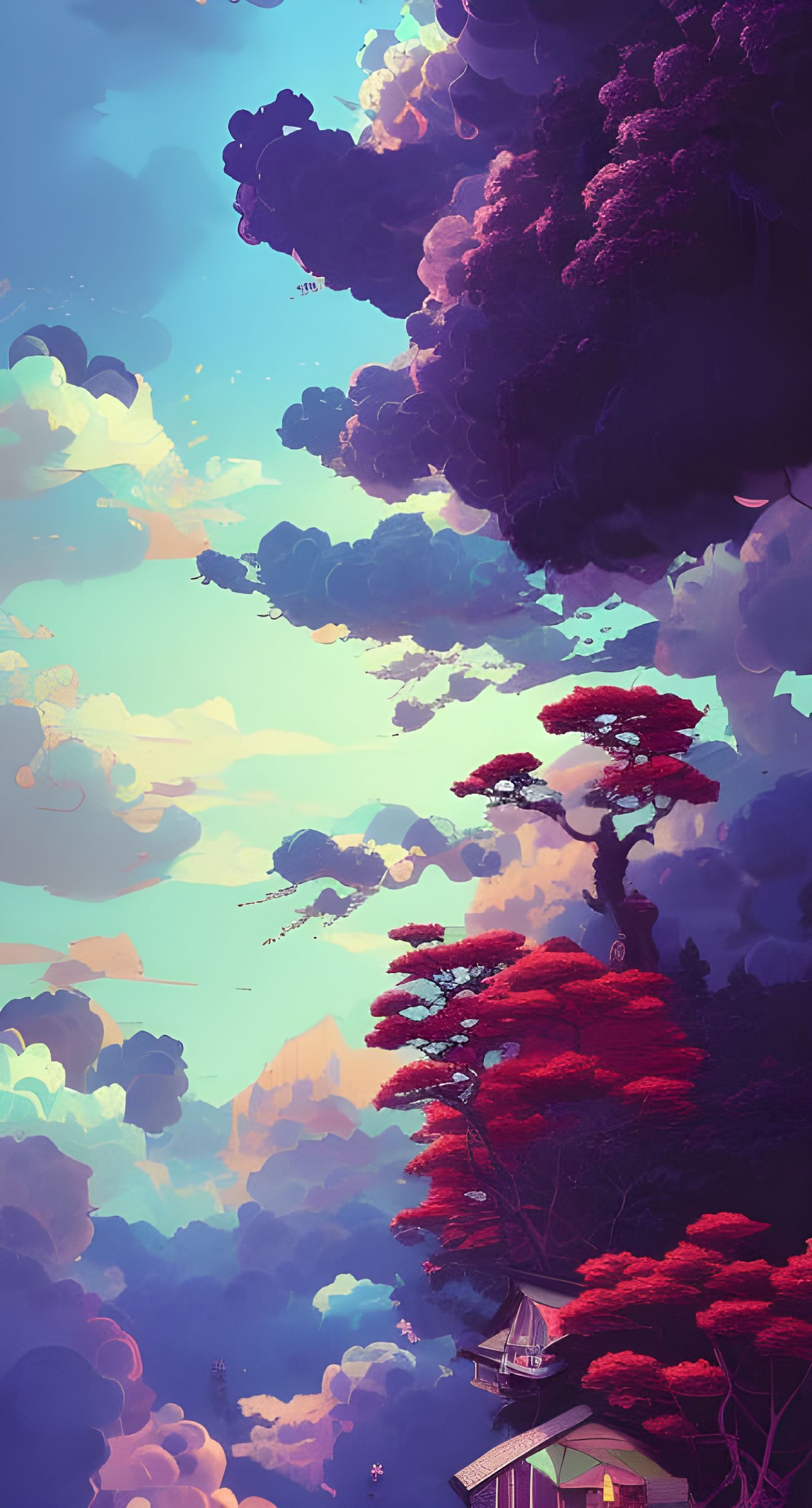 Japanese Cloudscape Photoillustration in 8k Resolution