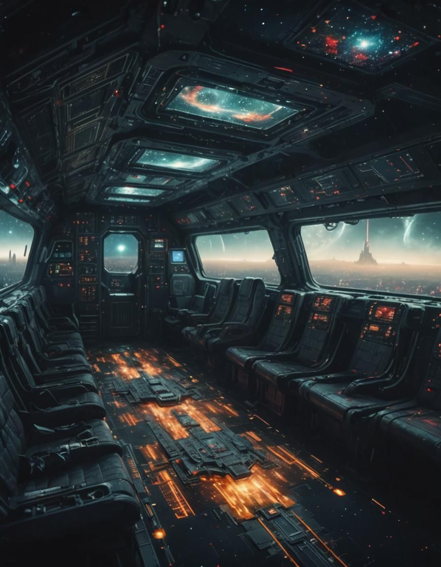 Post-Apocalyptic Spaceship in Deep Space, Digital Art