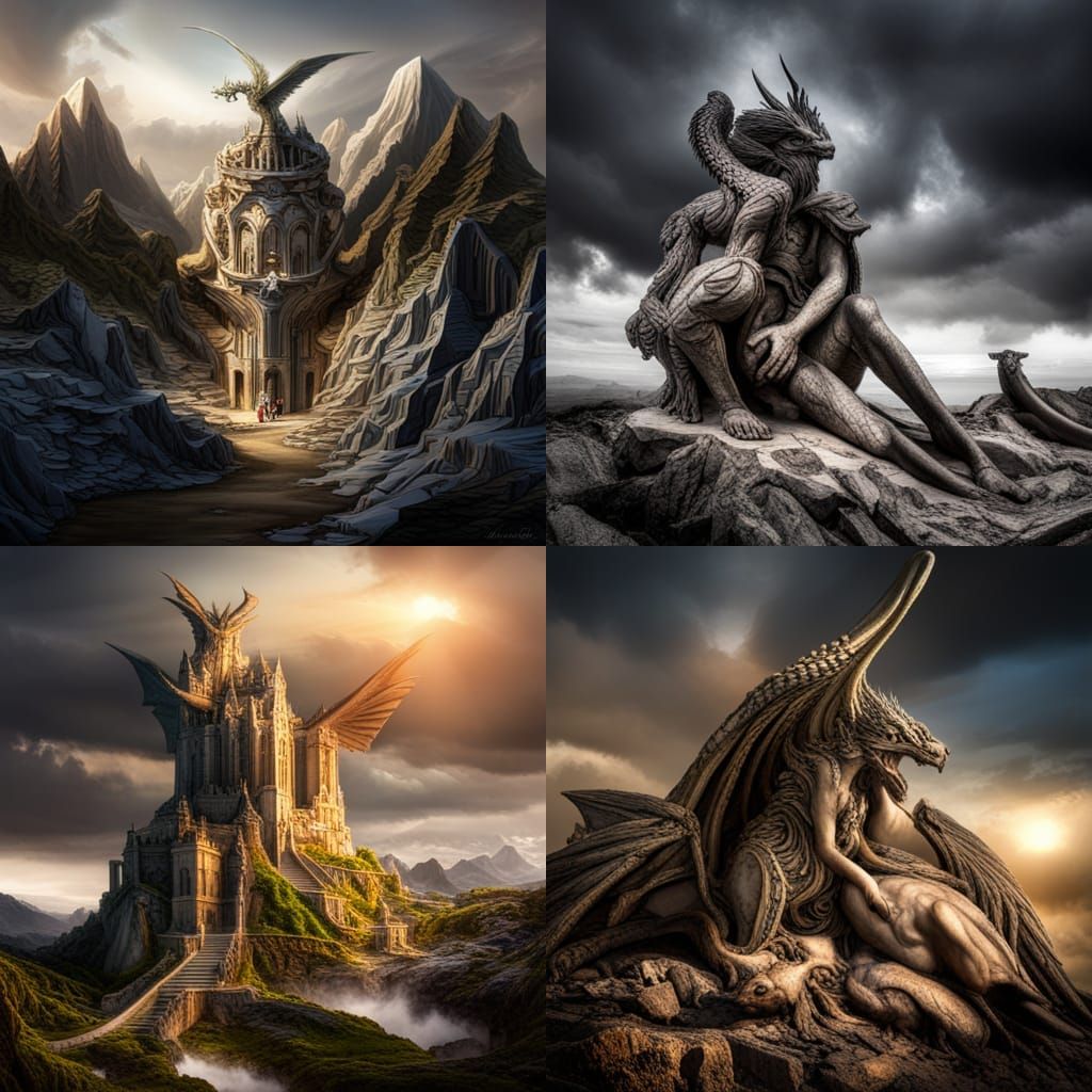 Nephilim with Dragons: Hyperrealistic Cinematic Composition