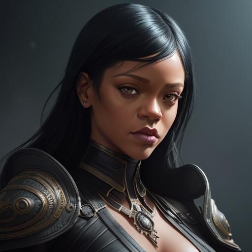 Rihanna Femdom Portrait in Digital Art Style