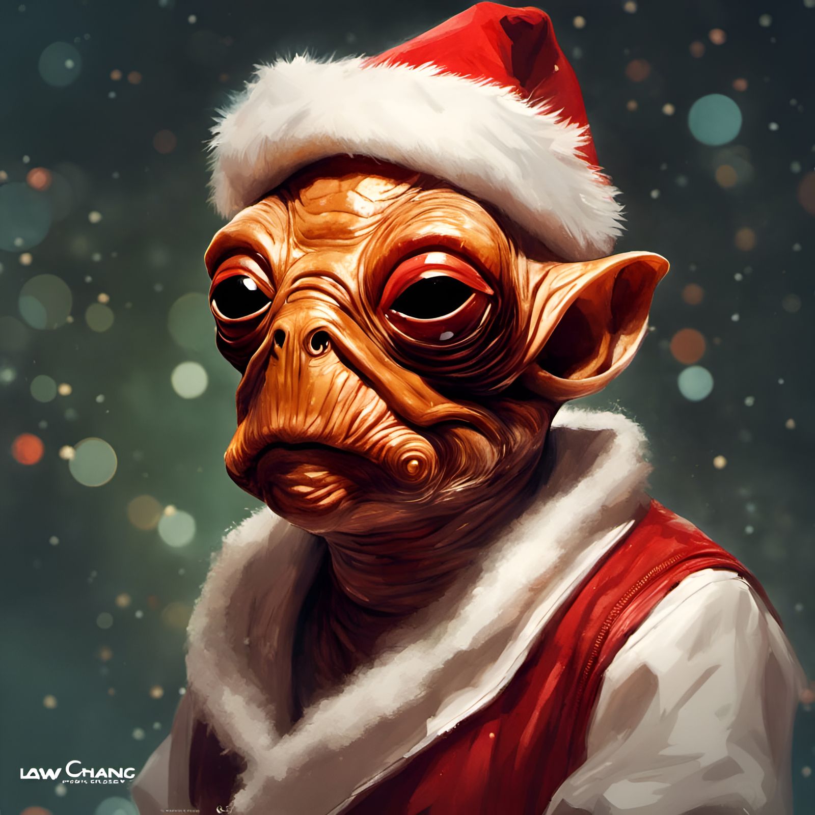 Admiral Ackbar as Santa Claus Portrait