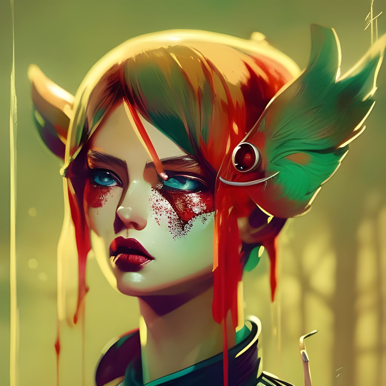 Cyberpunk Pikachu Portrait in Pencil Pop Art