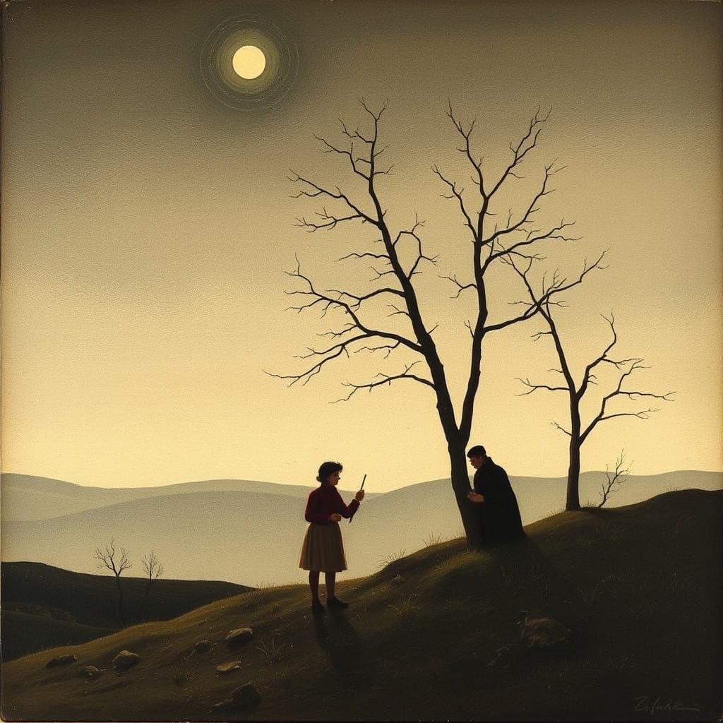 Inspirational Woodland Scene in Nordic Folk Art Style