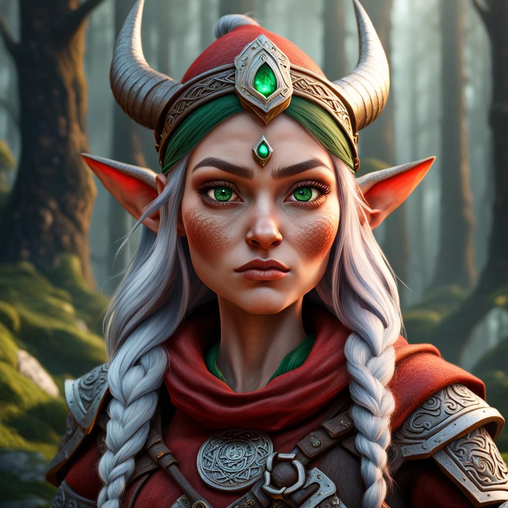 Hyperrealistic Female Druid Gnome in Fantasy Concept Art