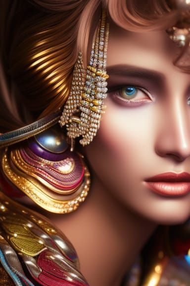 Stunning Close-Up Portrait with Colorful Scarf