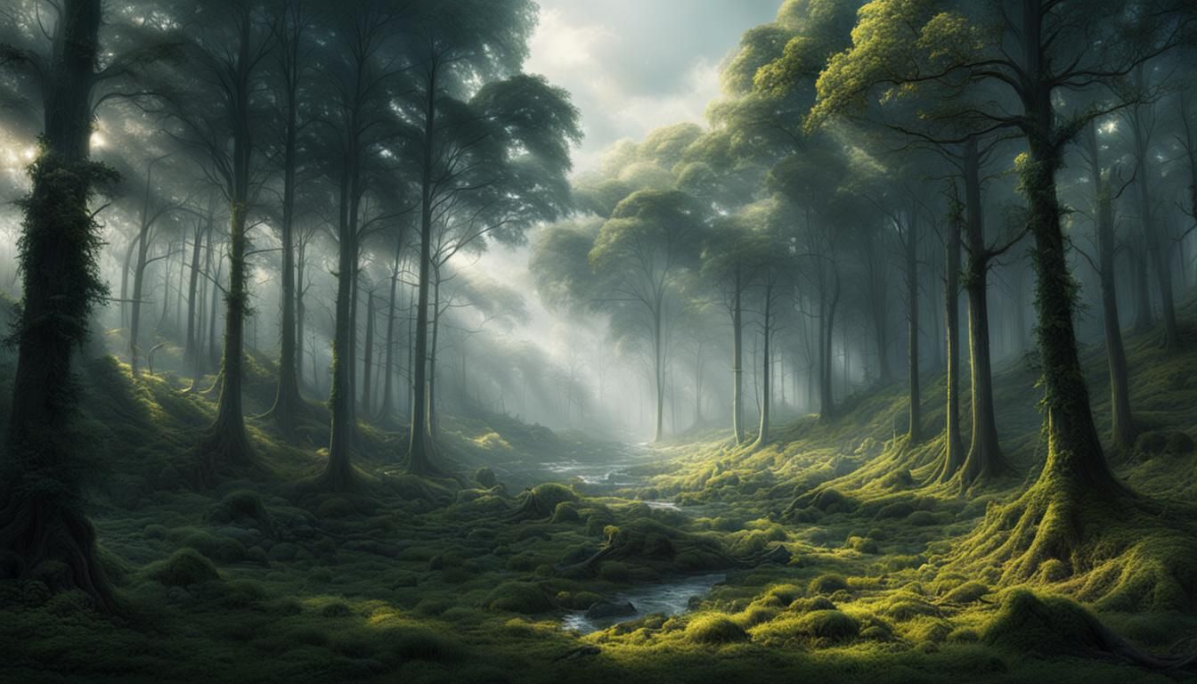 Epic Forest Clearing Digital Matte Painting