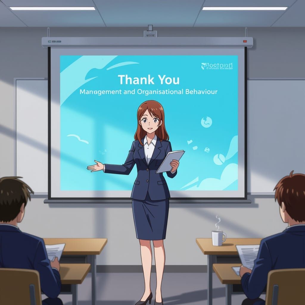 Student Presents Thank You Speech in Anime Style Classroom