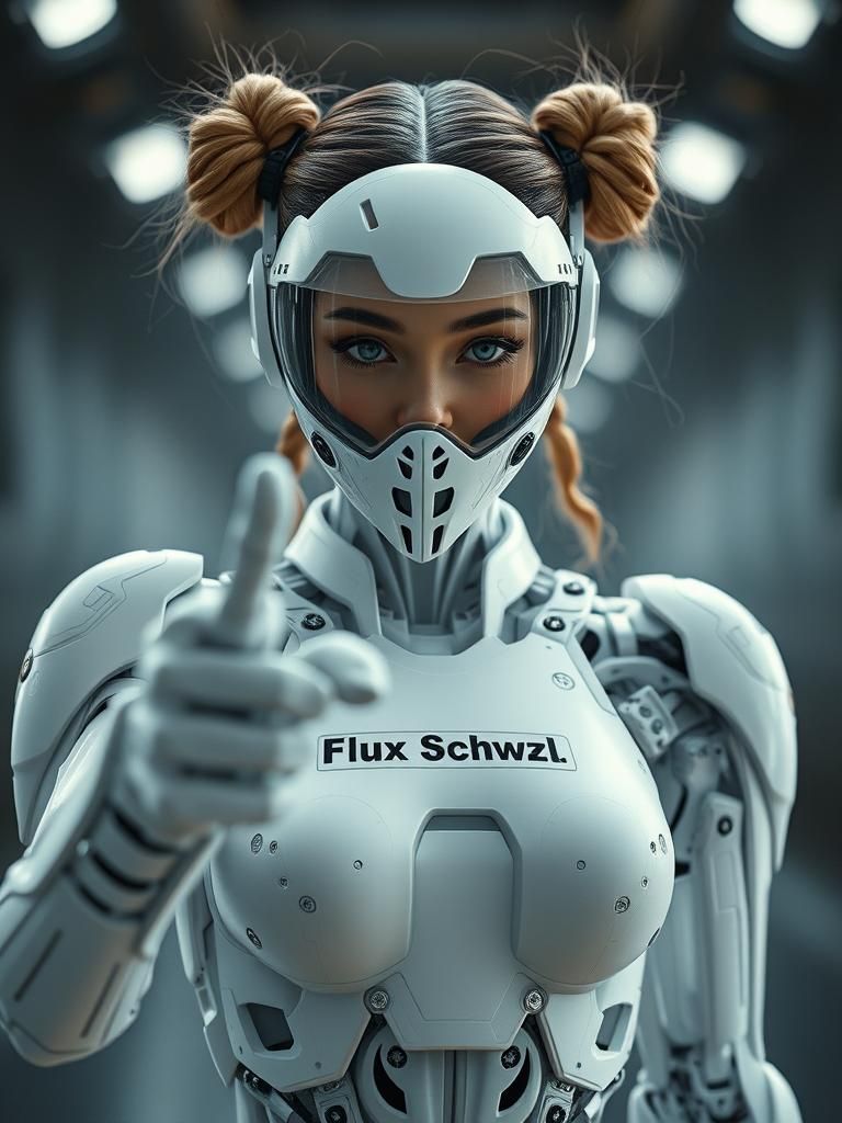 Test words: Exoskeleton. Twin braided bun. See-trough face m...