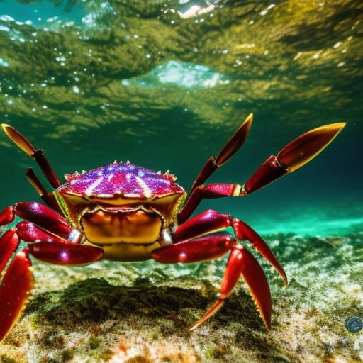 Boxer Crab Underwater: Professional Photography with Anemone...