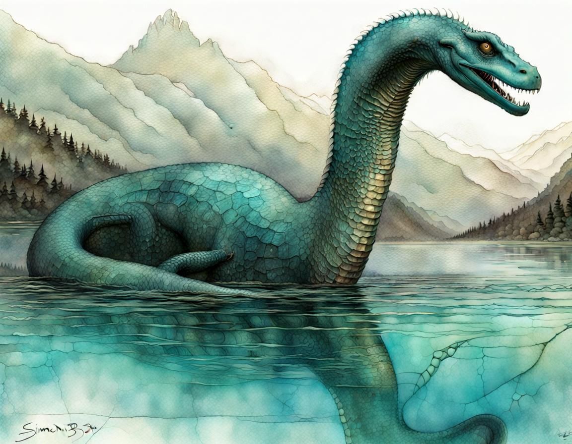 Loch Ness Monster Nessie greets the NightCafe ai !!