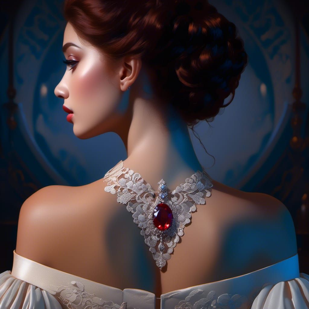 Rococo Lady in Leather and Lace Portrait