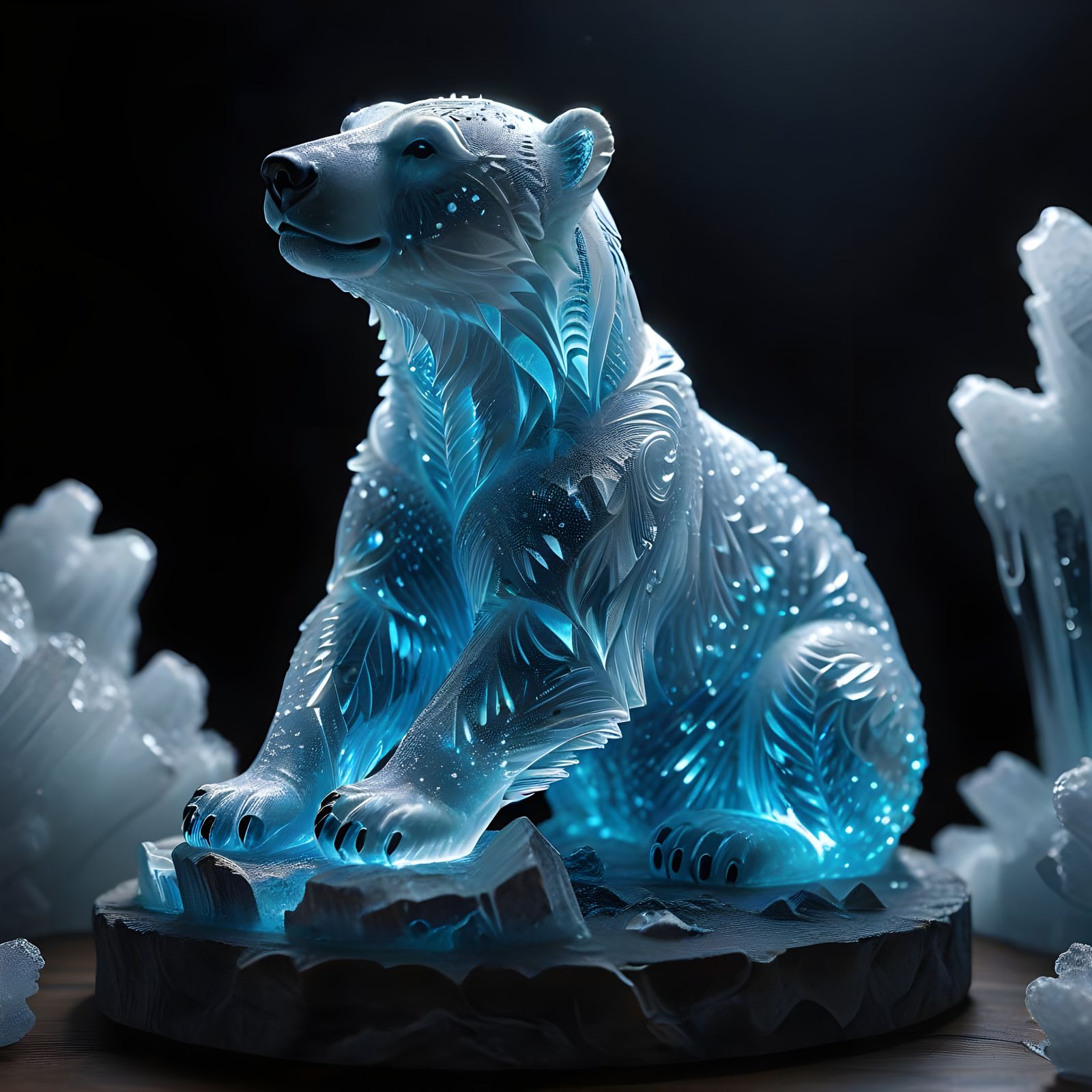 Polar Bear Sculpts Ice in Ethereal Arctic Light