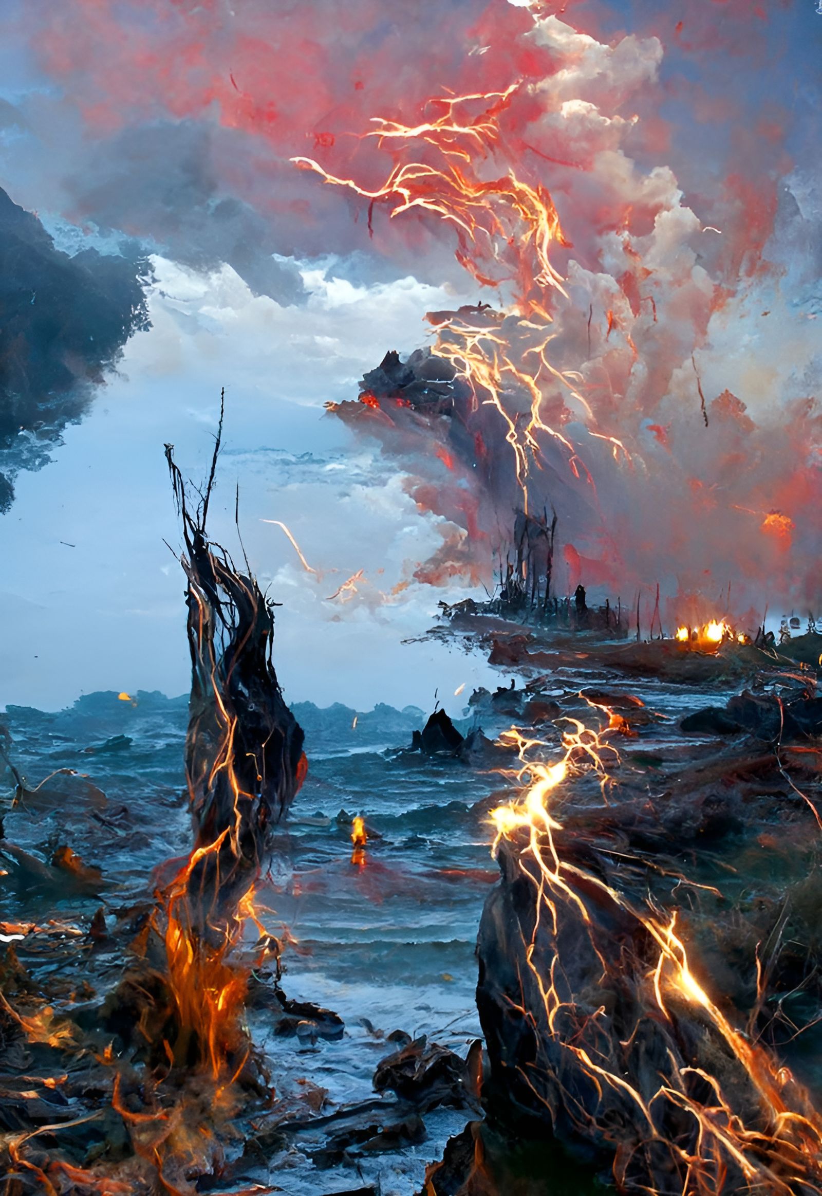 Ravaged Landscape: Sci-Fi Fantasy in Romantic Style