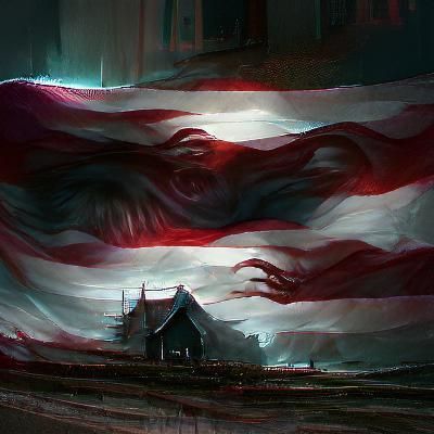 Sinister American Flag by Rutkowski: Digital Art