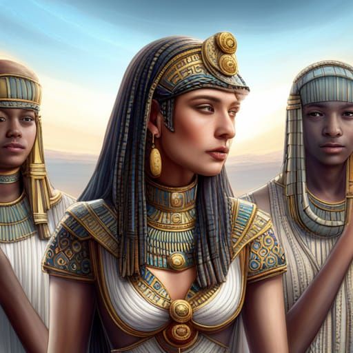 Hyperrealistic Egyptian Harem: Detailed Digital Art