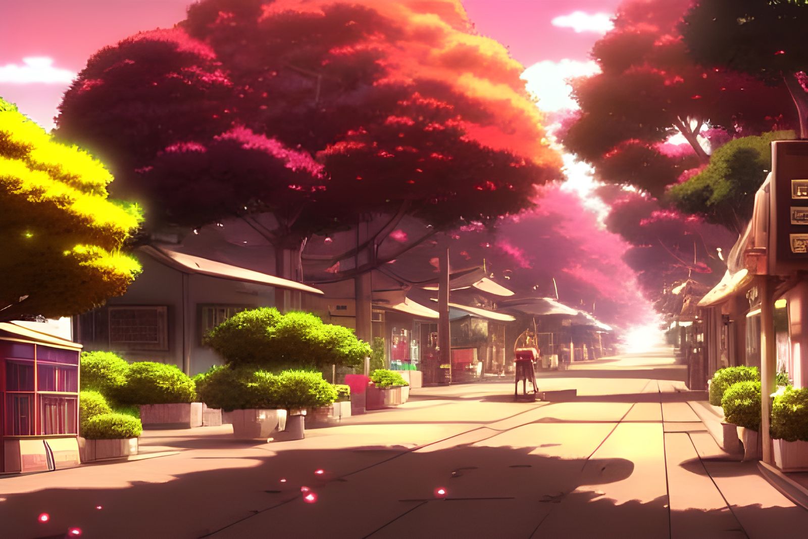 Vibrant Anime Cityscape in Studio Ghibli Style