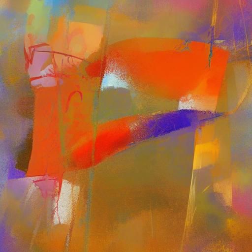 Sad Abstract Art in Complementary Colors