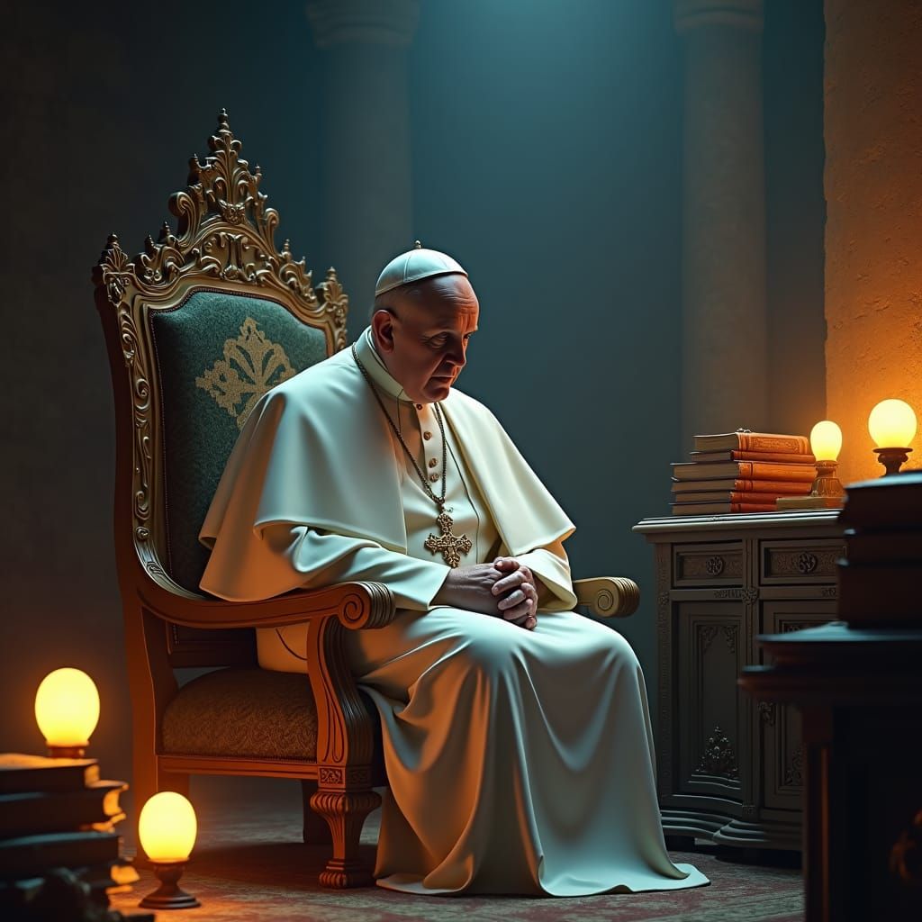 Pope Francis in Mystical Ornate Study