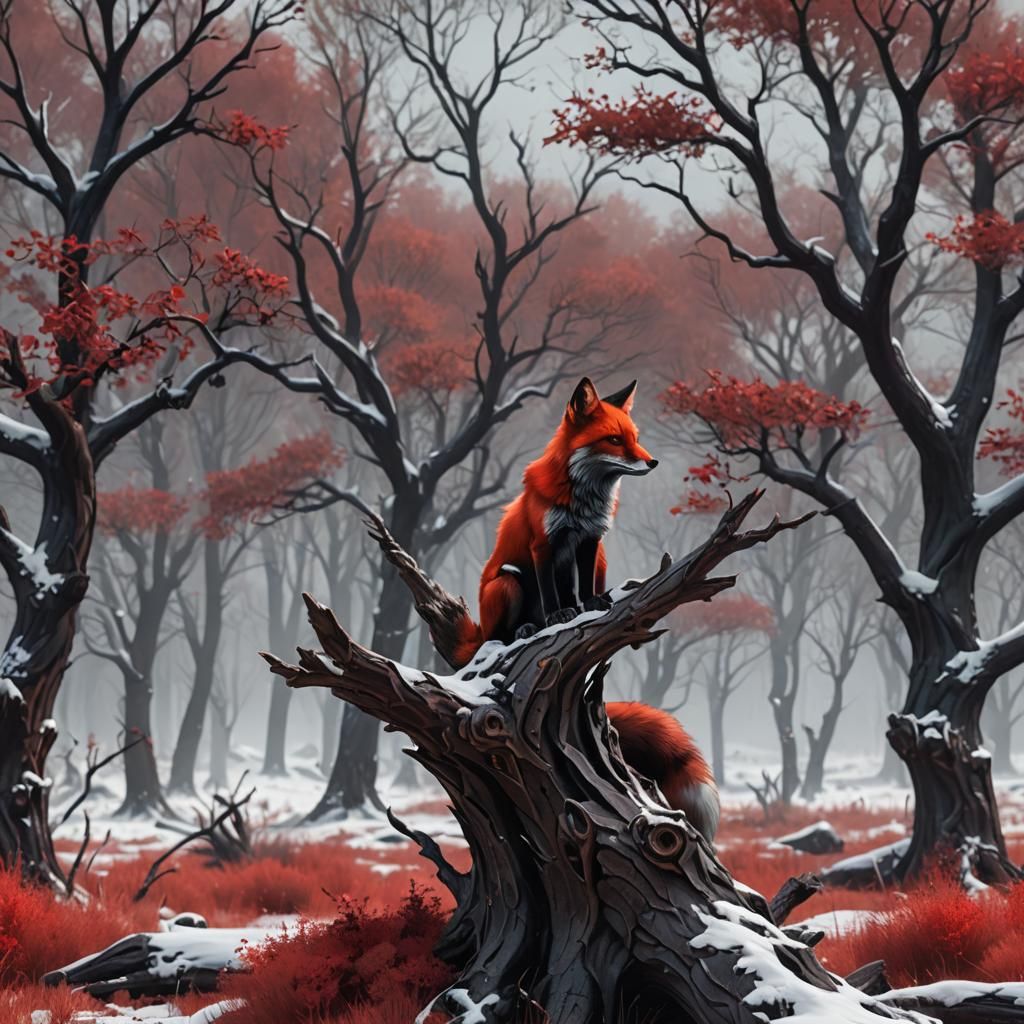 Red Fox in Ichor Forest Concept Art