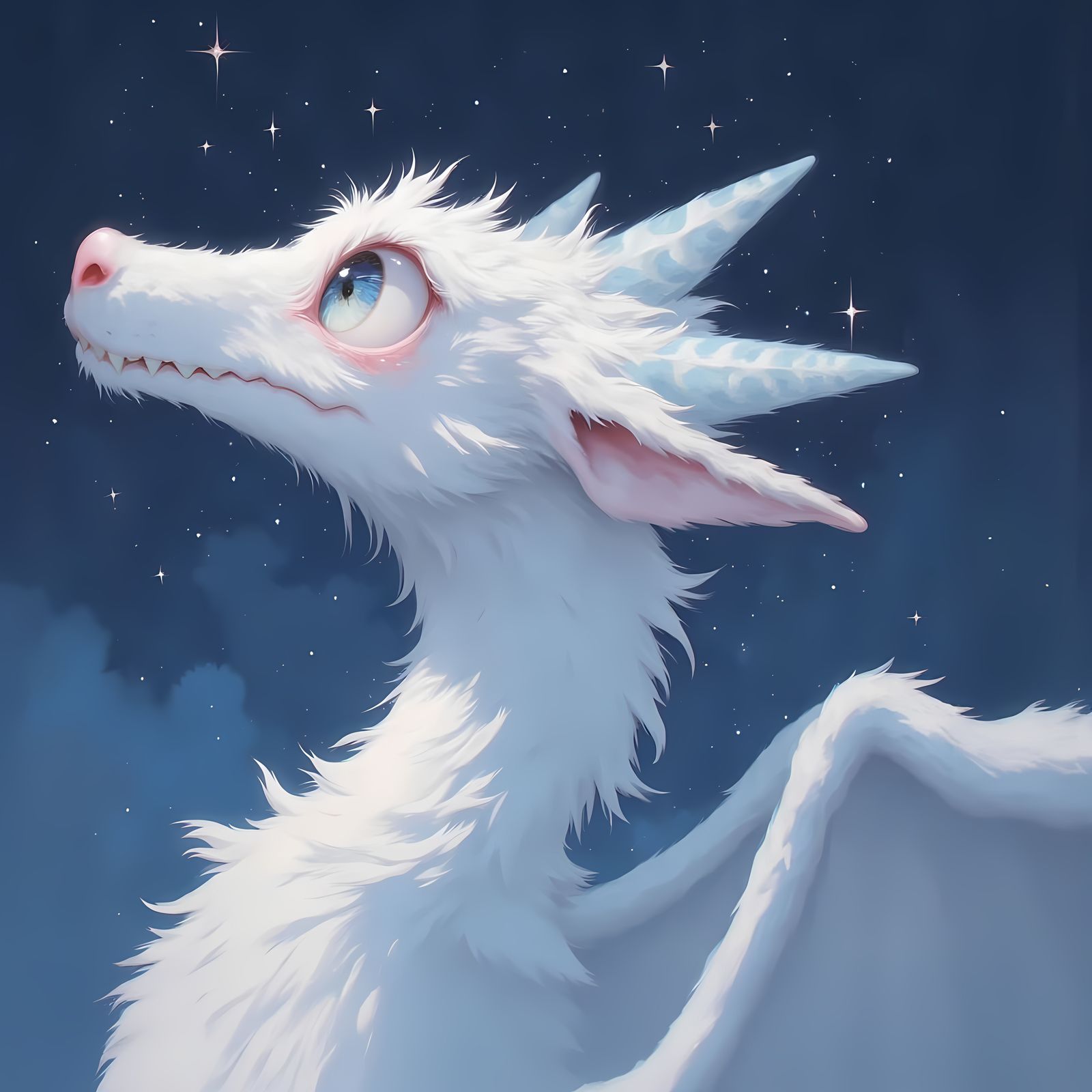 Luminescent Dragon with Crystals in Surreal Style