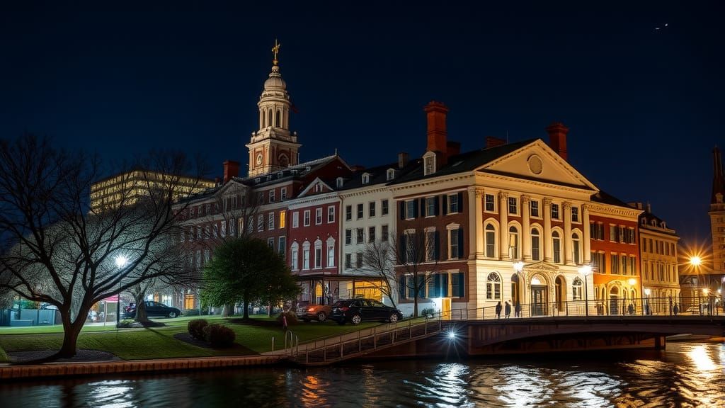 Boston Light Painting of Cambridge, Massachusetts