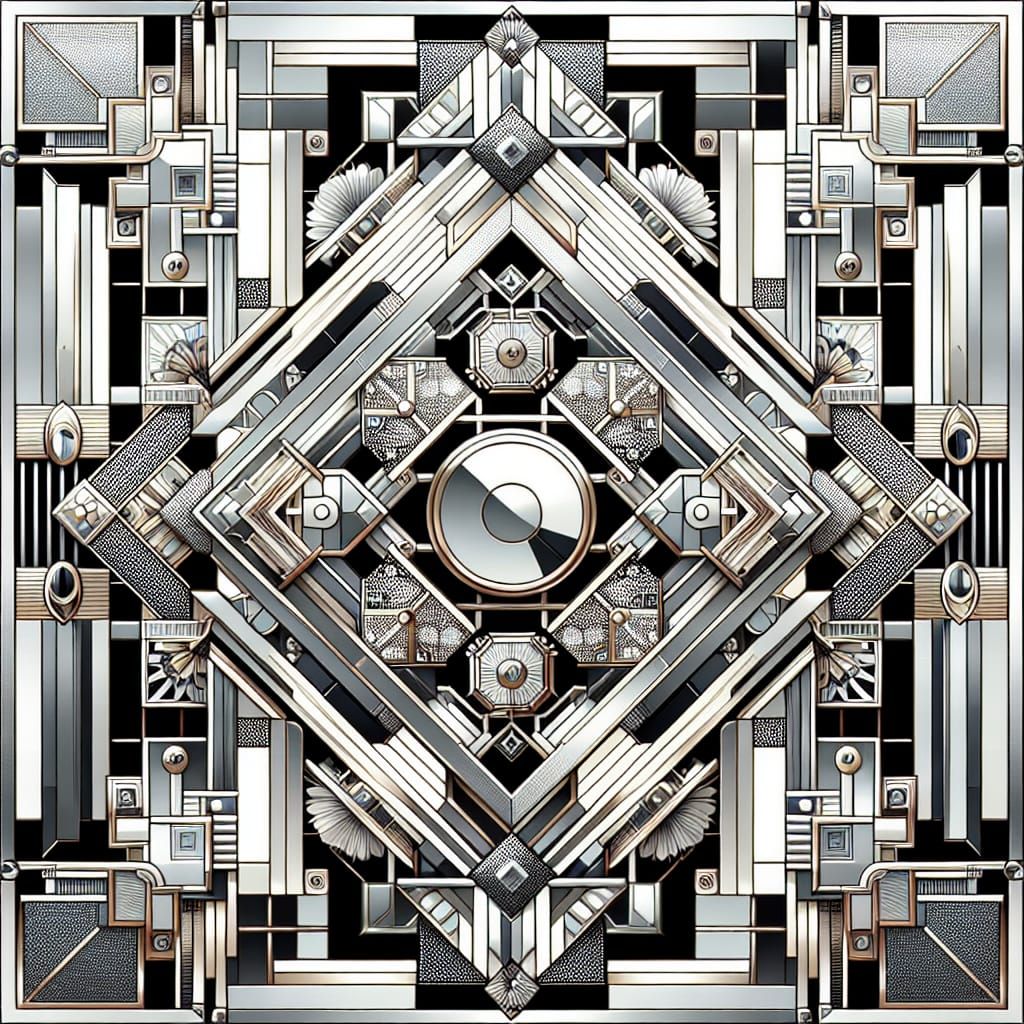 Geometric Art Deco Design with Lavish Ornamentation