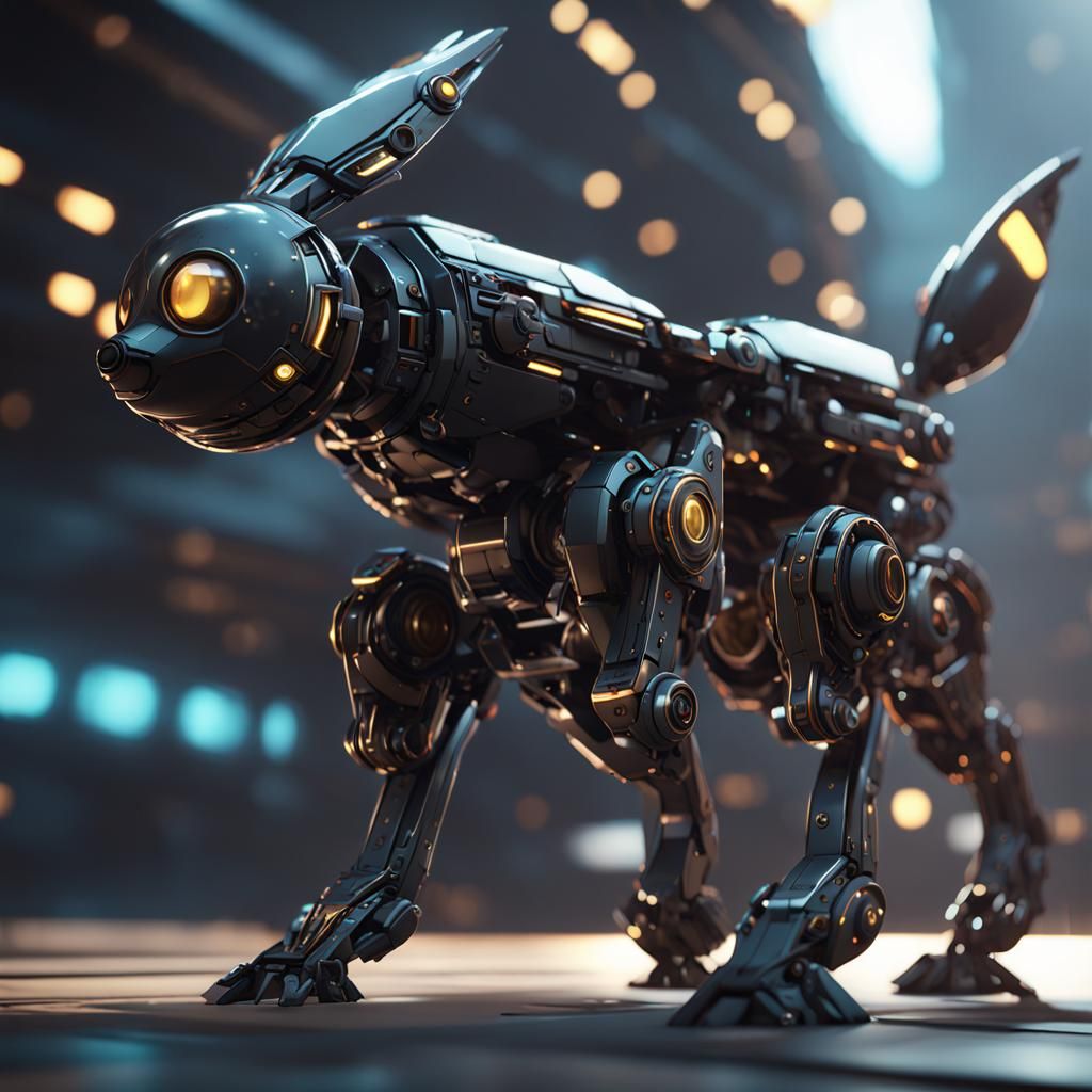 Futuristic Umbreon with Intricate Mech Details