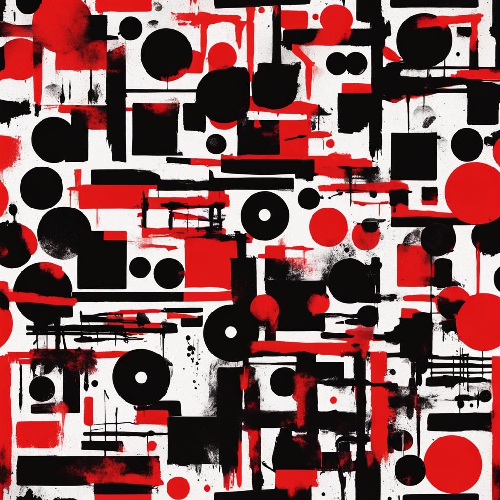 Minimal Grunge Red and Black Artwork
