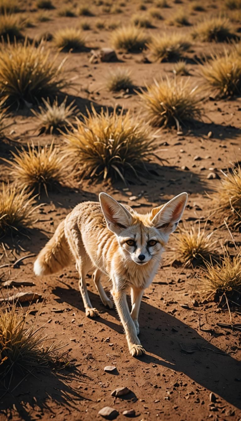 Fennec Fox on the Savanna: Cinematic Film Still