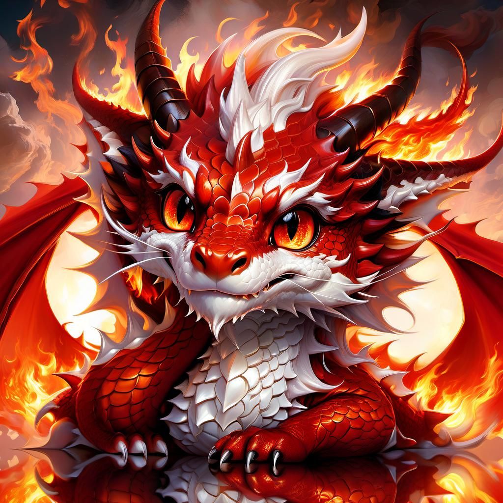 Anime Fire Dragon Portrait in 16k Resolution