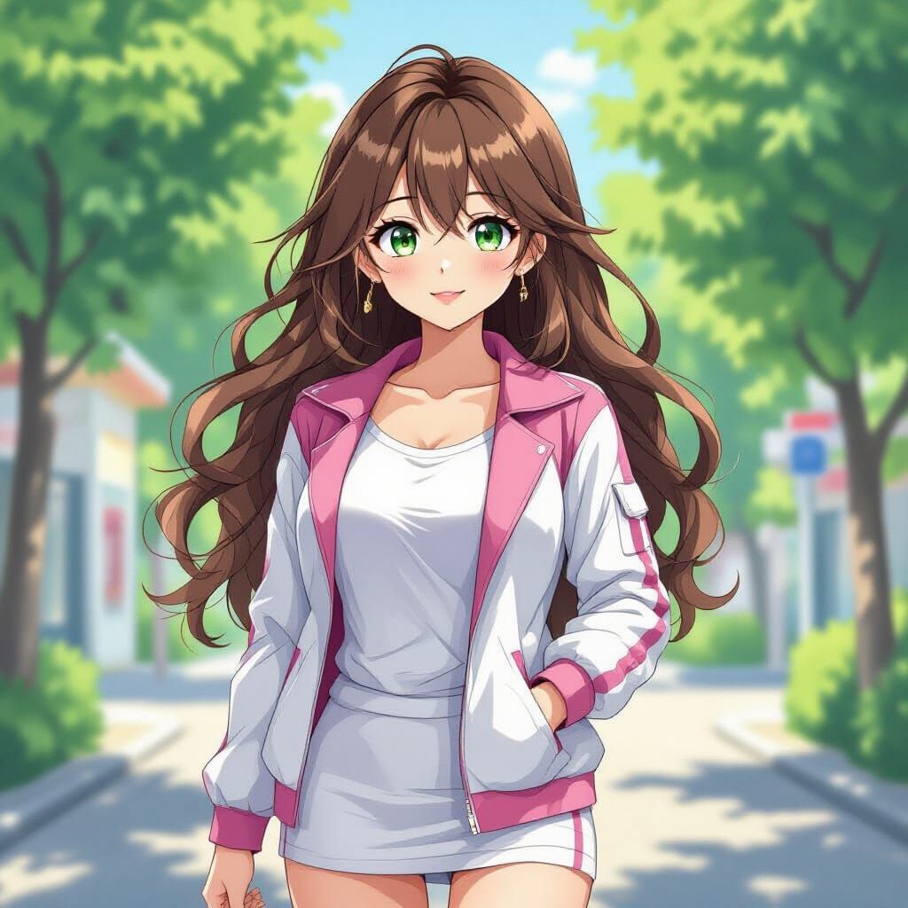 Anime Girl Adventure in Vibrant Style