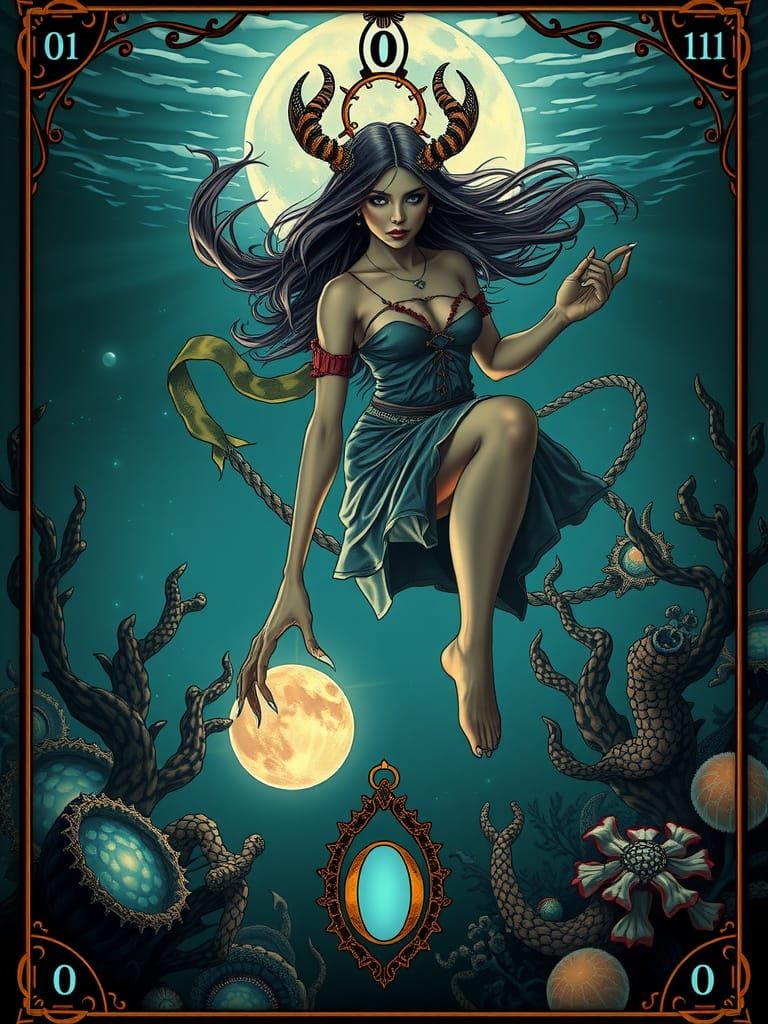 The Fool Tarot Card in Tattoo Art Style