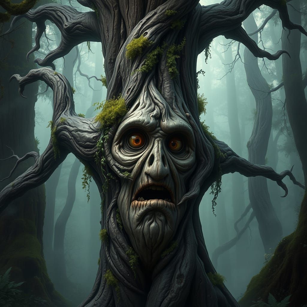 Gnarled Trees in Whimsical Ancient Style