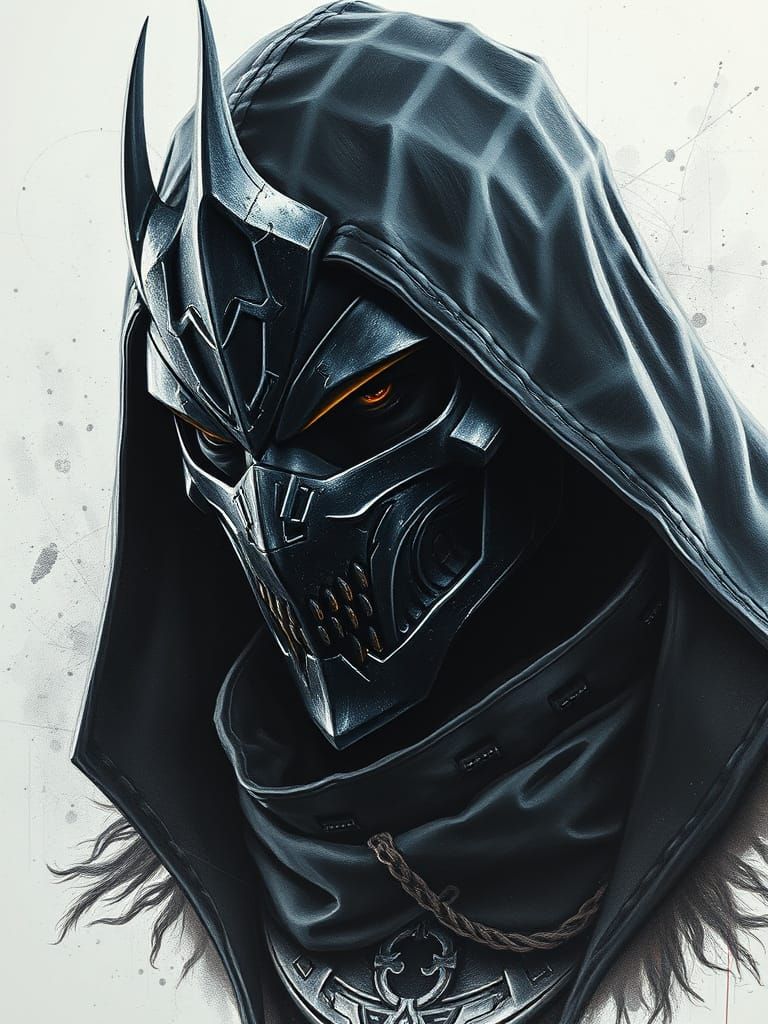 Nightstalker Portrait in Charcoal Art Style