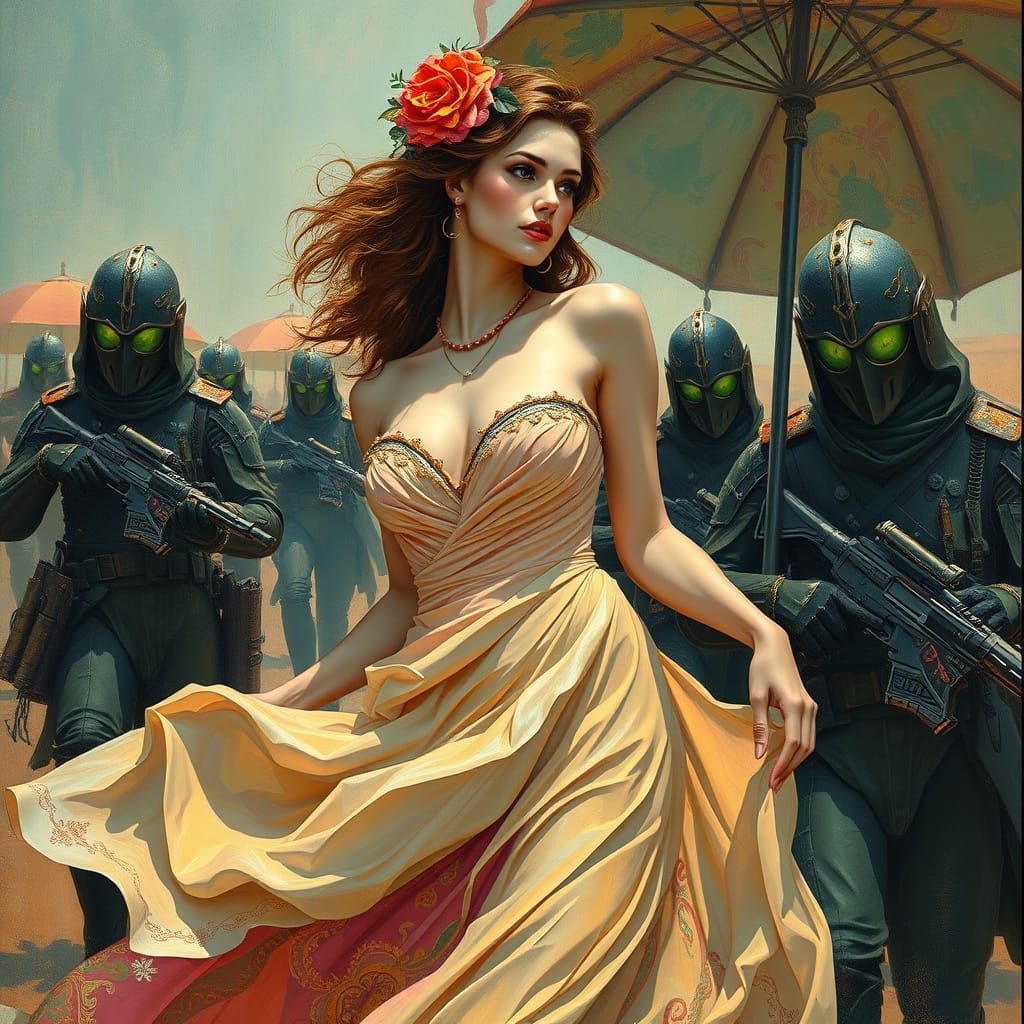 Art Deco Samurai on Retro-Futuristic Carnival