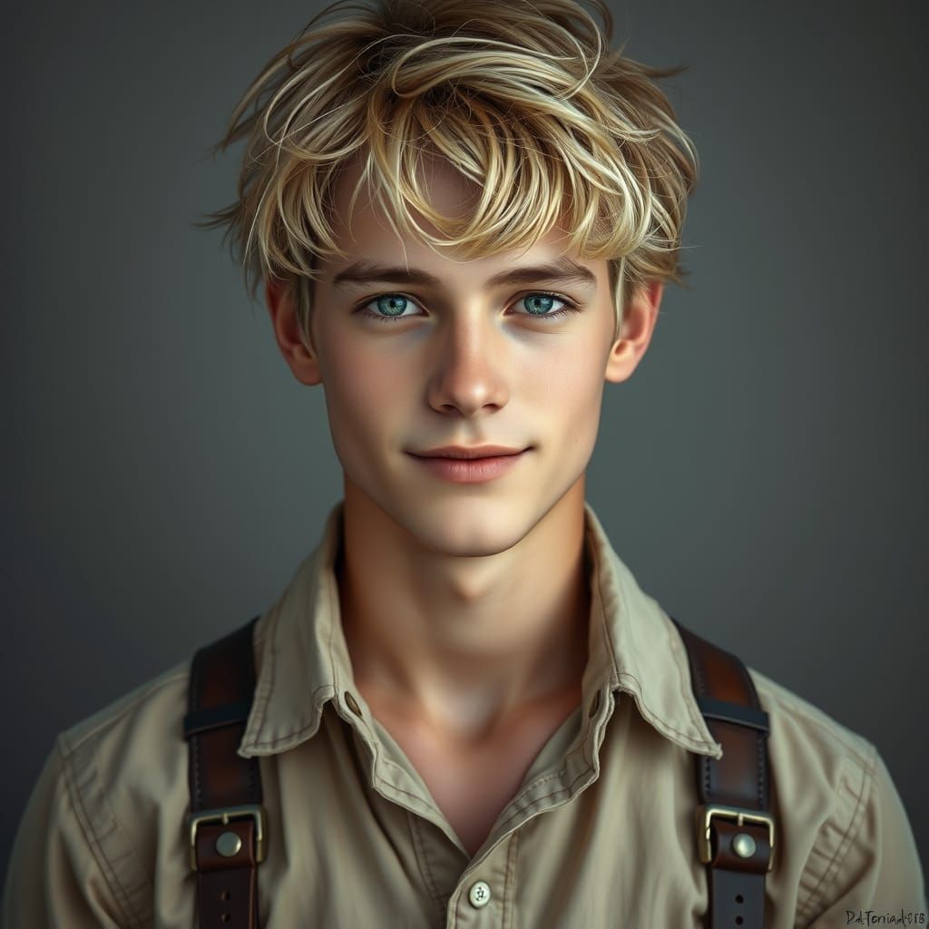 Tall, Lean Young Man with Messy Hair and Warm Smile