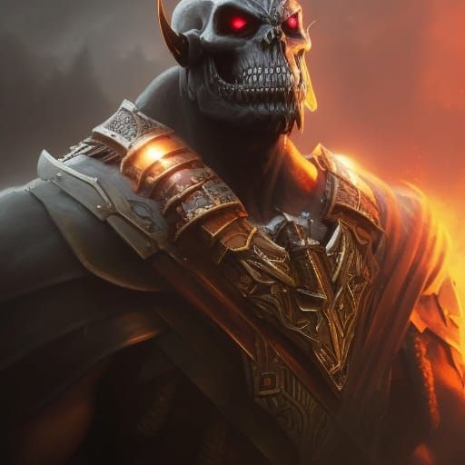 Undead Barbarian Berserker Portrait in Dark Fantasy Style