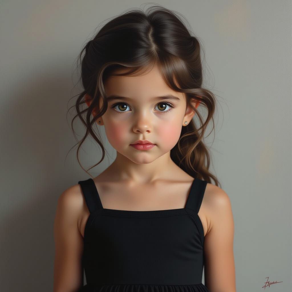 Hyperrealistic Girl in Tight Black Dress