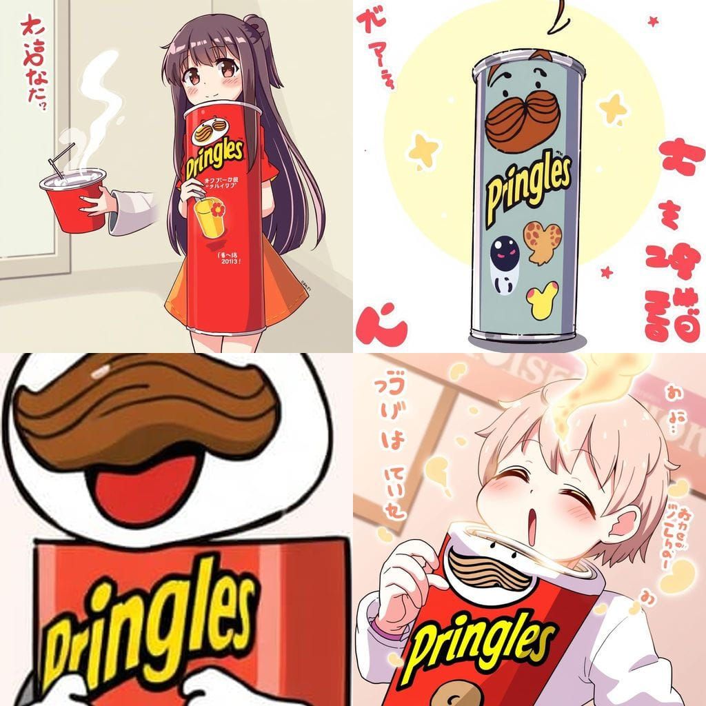 Pringles in Anime Key Visual Style