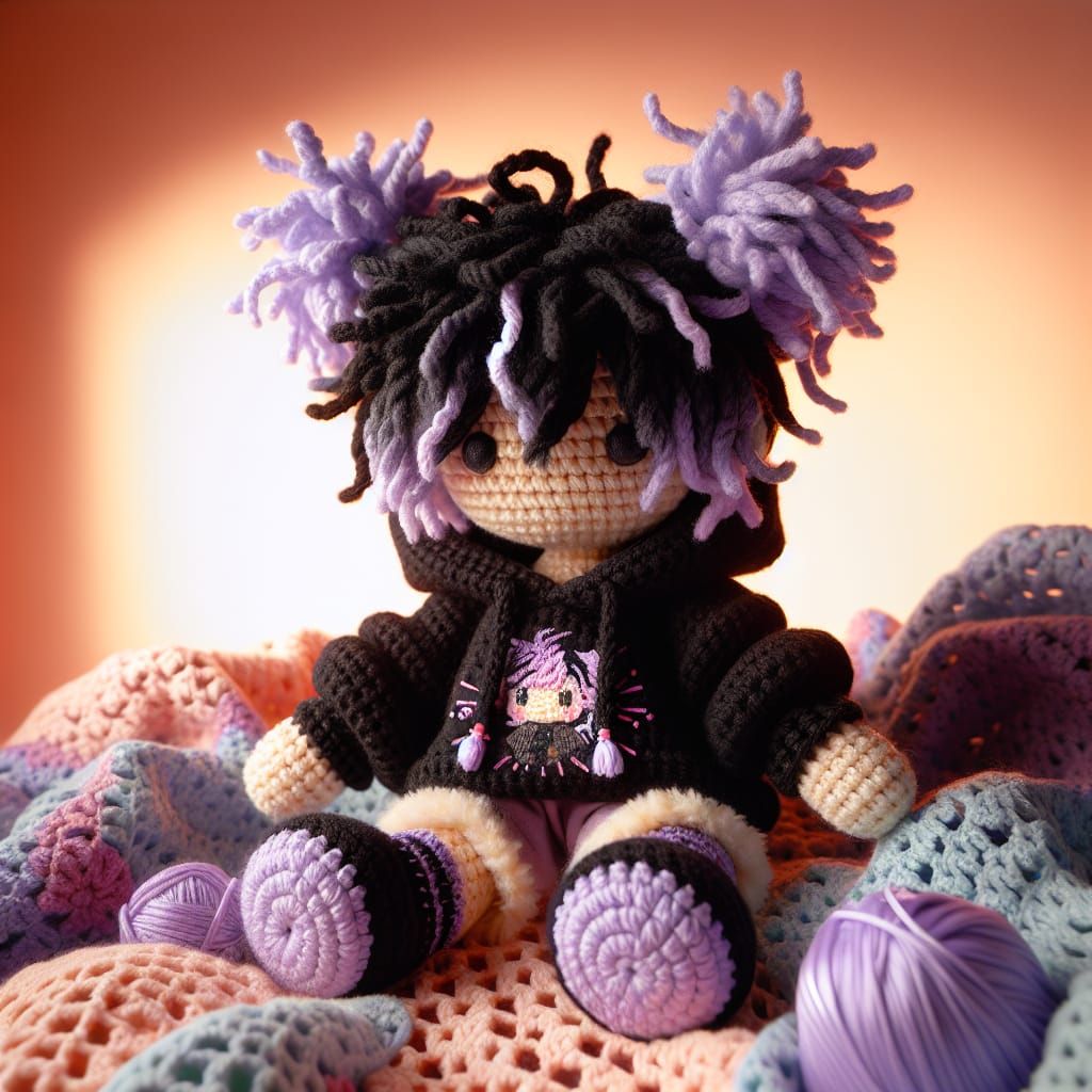 Amigurumi Kuromi Doll in Cozy Hoodie