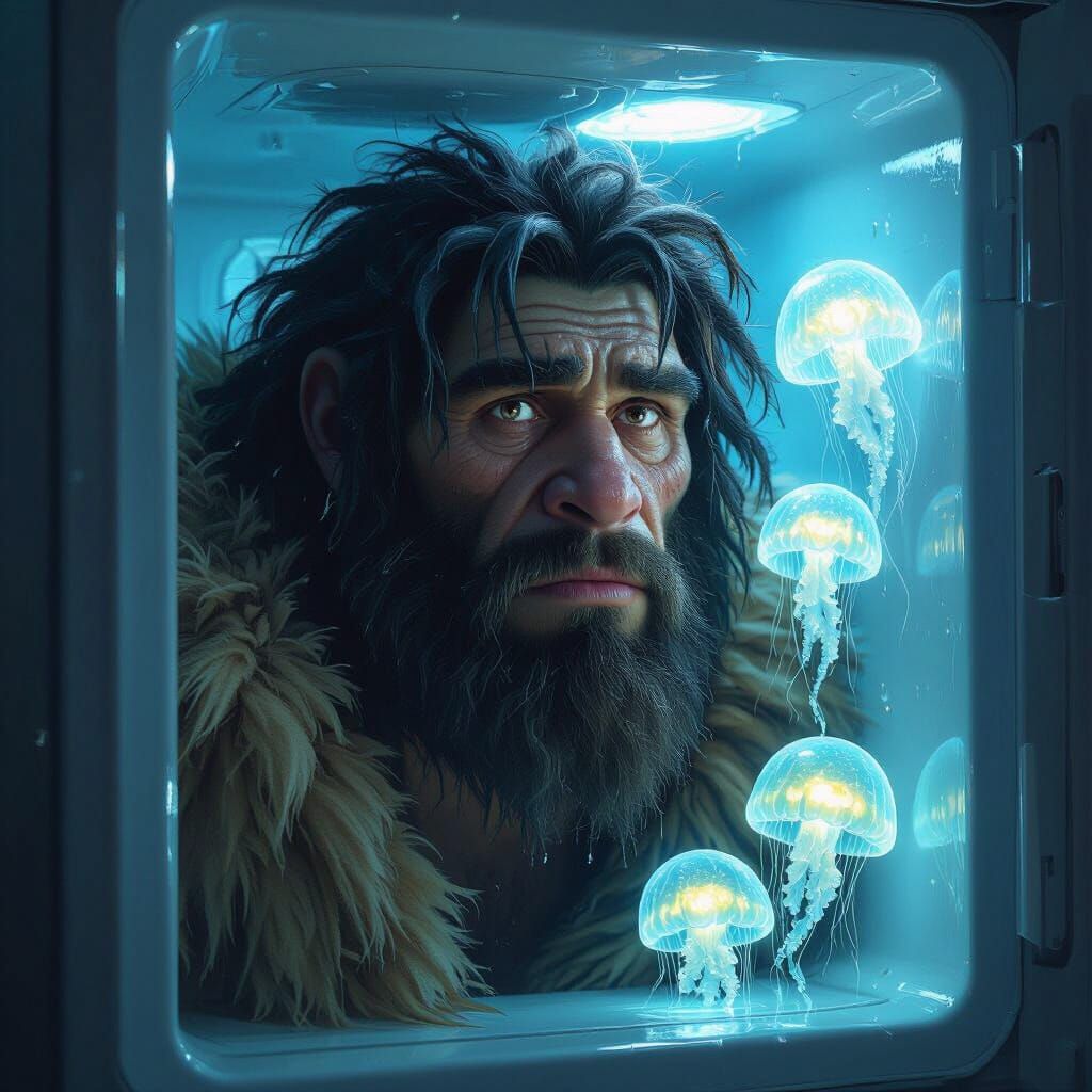 Bewildered Neanderthal Found in Fridge with Glowing Jellyfis...