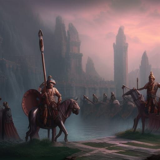 Detailed Roman Legion in Fantasy Concept Art