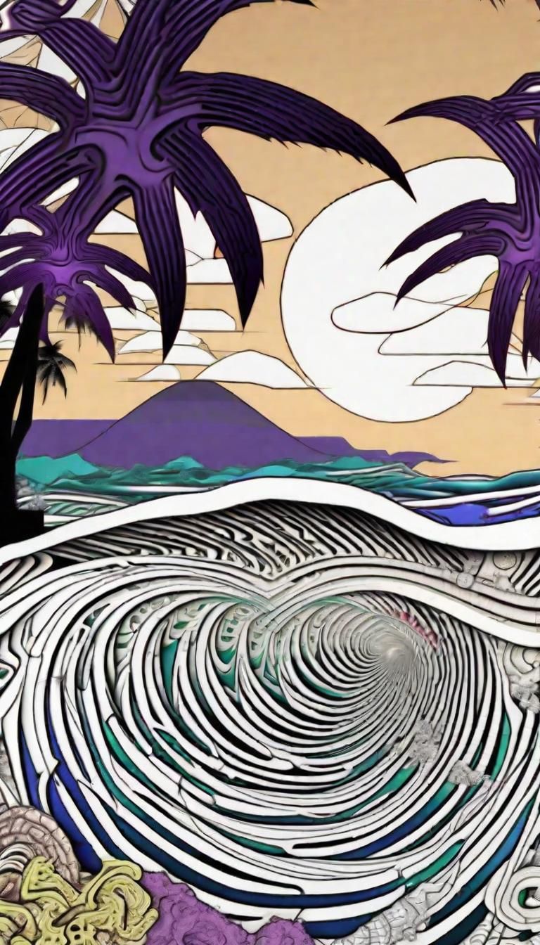 Tropical Zombie Beach Nightmare in Abstract Fractal Style